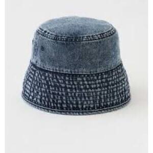 AERIE NWT Women’s Denim Bucket Hat One Size 100% Cotton Summer Beach Nautical